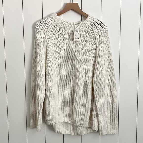 Free People Oversized Knit Sweater in White - Picture 1 of 6